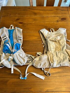 Lightweight Hydration Packs in Beige and Blue